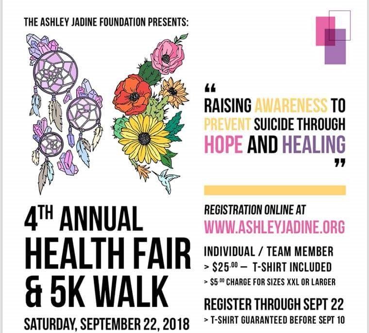 The Ashley Jadine Foundation Presents the 4th Annual Health Fair and 5K Walk | Sep. 22 at McGregor Park – 9am to 12pm.