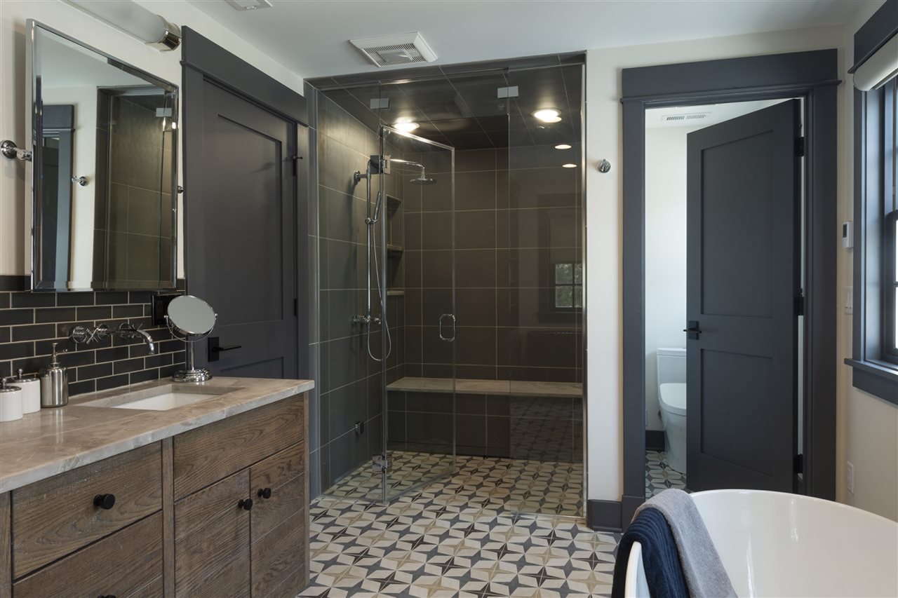 Photo contest finalist. Simple and stunning shower design featuring LUXE  Tile Insert Linear Drain.